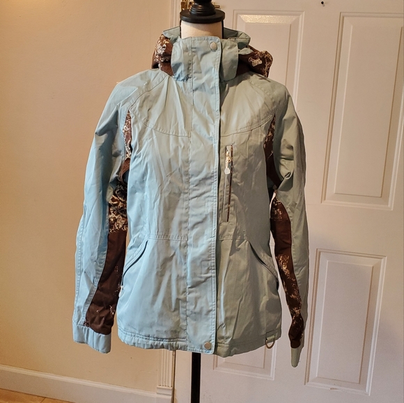 NILS Ski Insulated Women's Jacket Teal Green Detachable Hood M - Picture 8 of 16